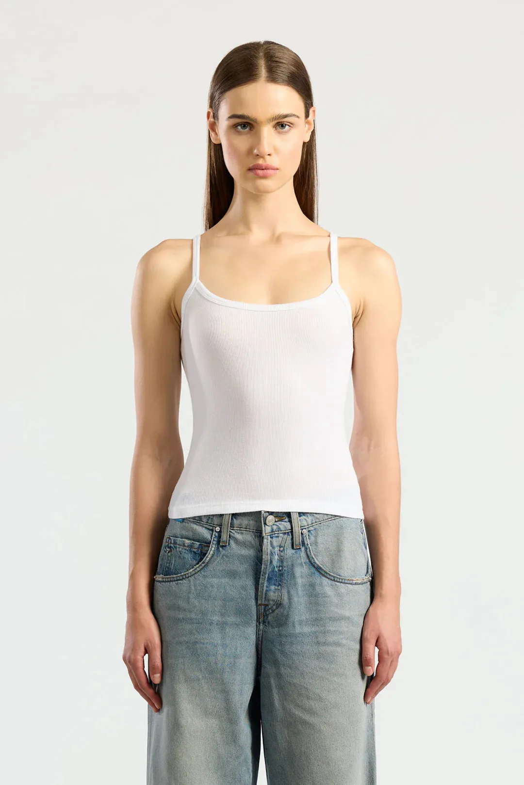 Verona Spaghetti Tank - White