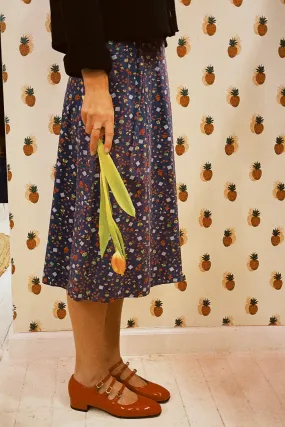 VINTAGE 70s CALICO PRAIRIE MIDI SKIRT