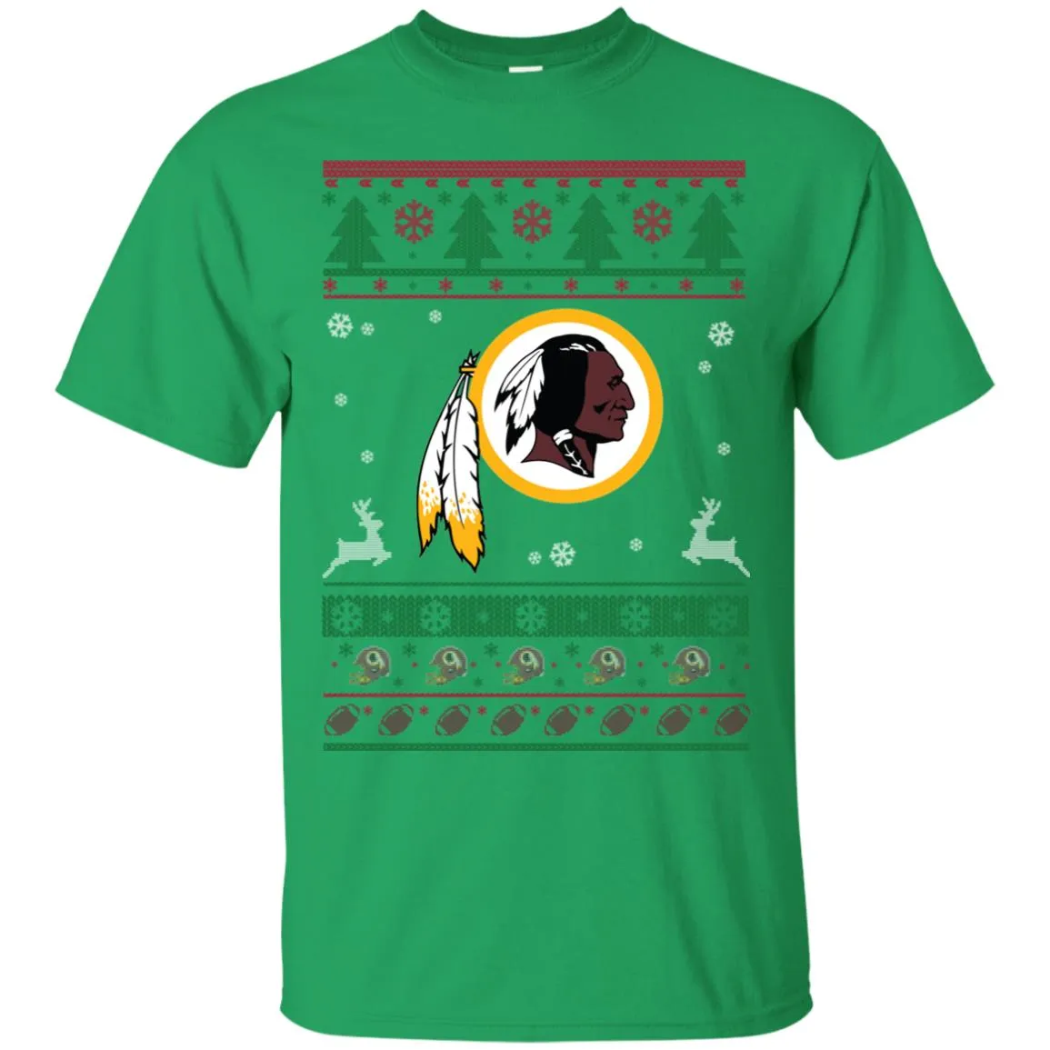 Washington Redskins Logo Football Teams Ugly Christmas Sweater Men T-Shirt