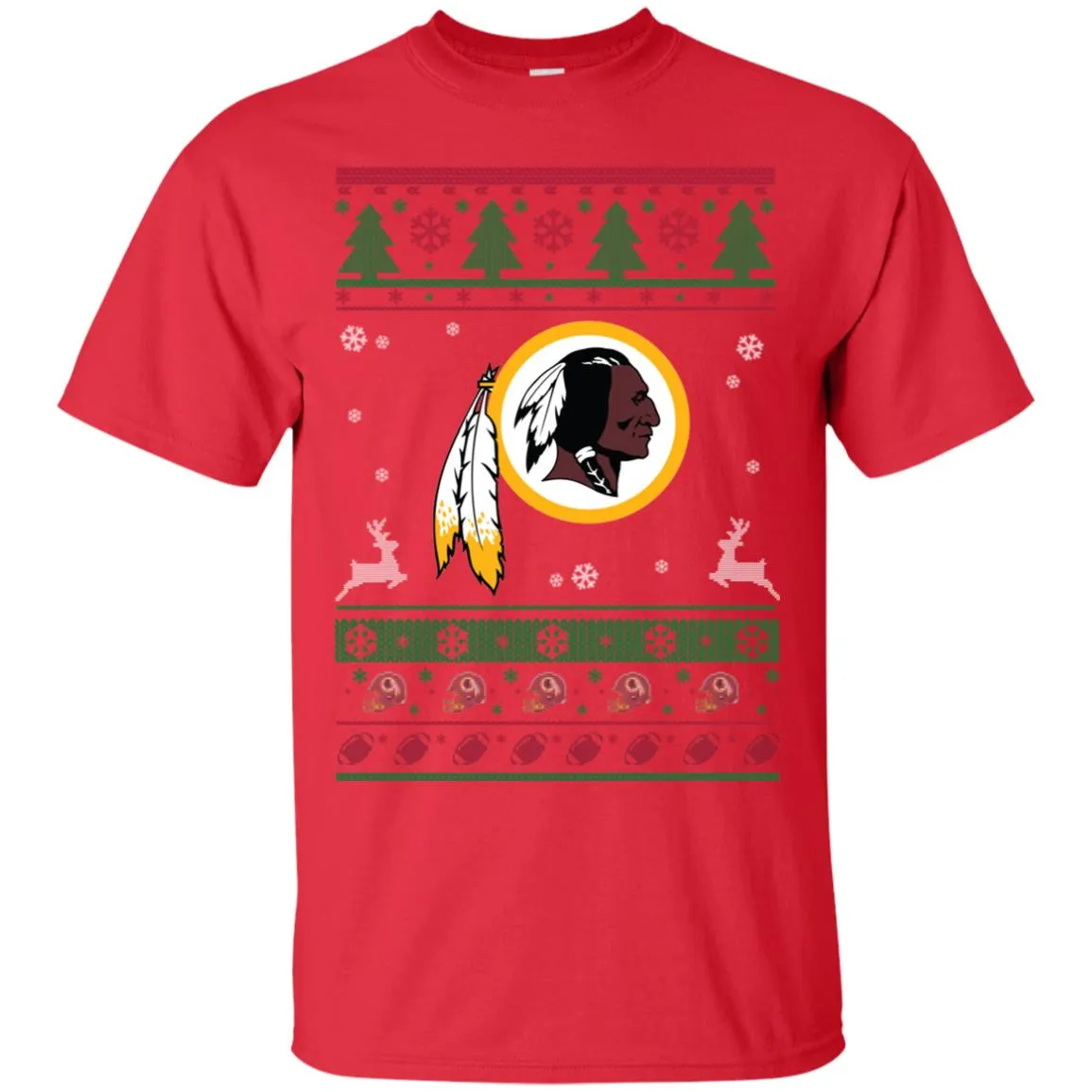 Washington Redskins Logo Football Teams Ugly Christmas Sweater Men T-Shirt