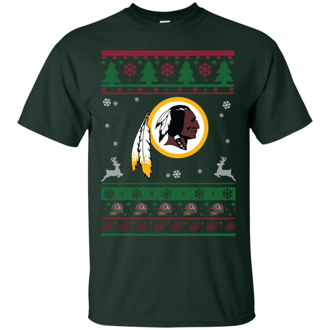 Washington Redskins Logo Football Teams Ugly Christmas Sweater Men T-Shirt