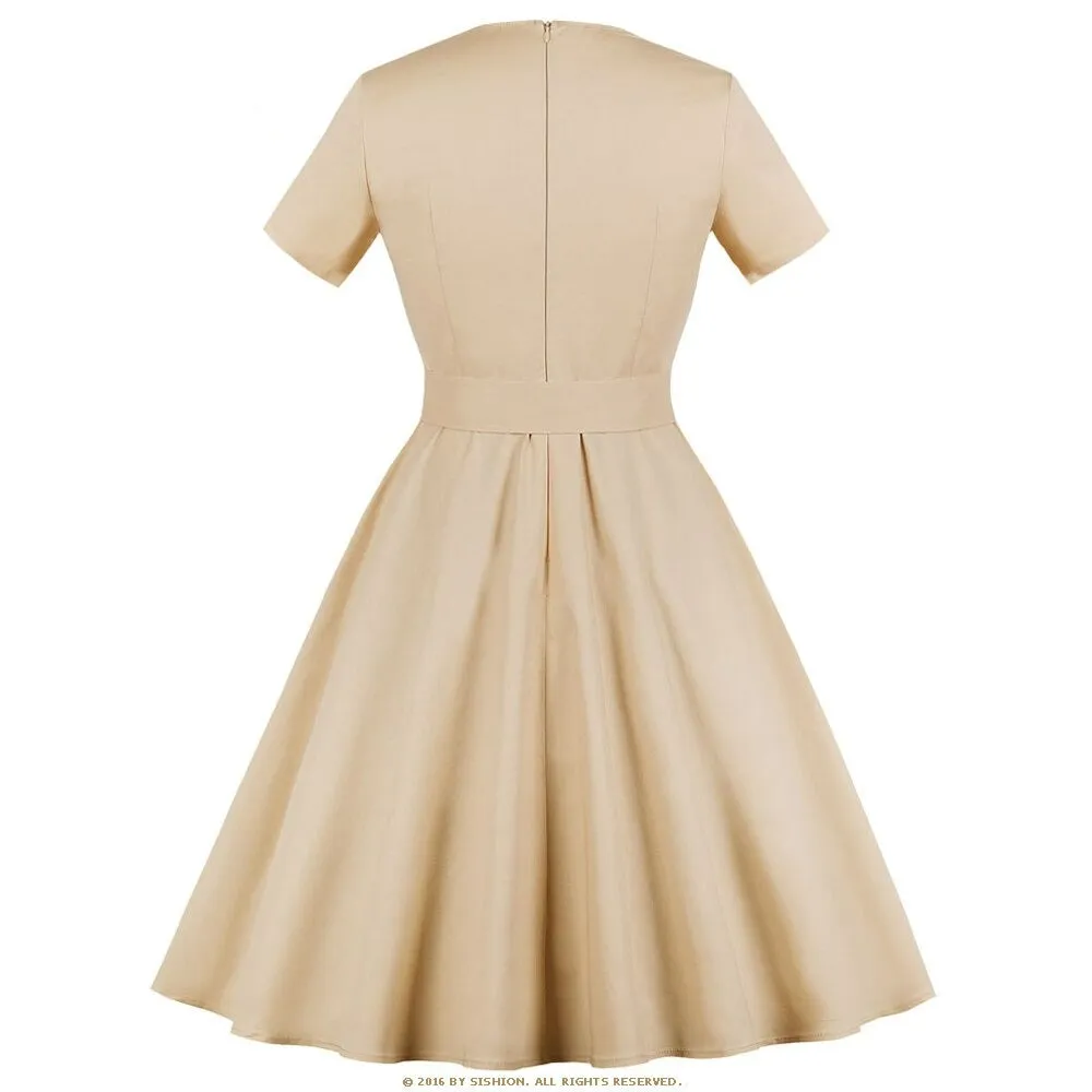 Women Retro Cotton Vintage Tunic Vestidos Dress