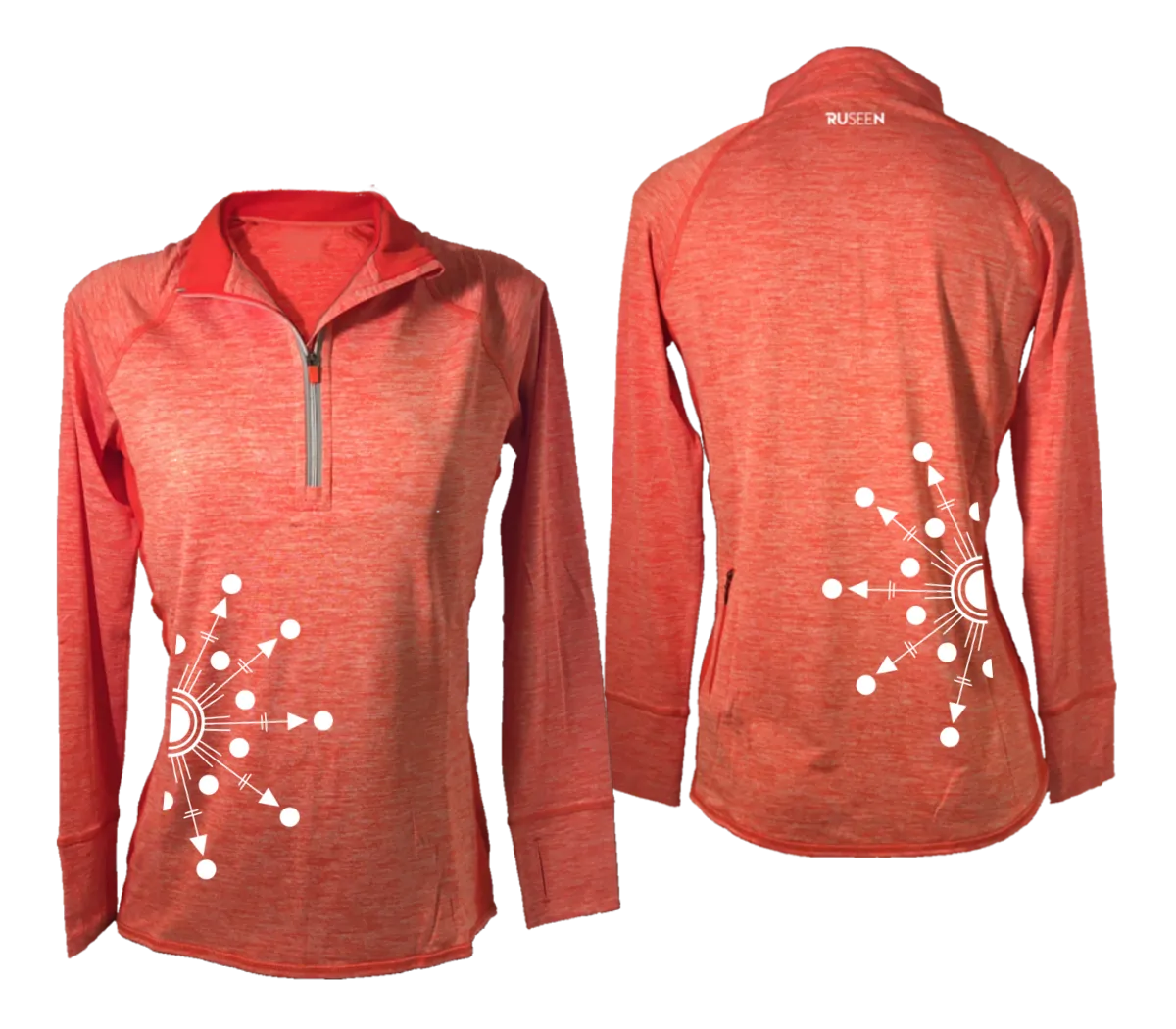 Women's Reflective Long Sleeve Quarter Zip Shirt - Directions