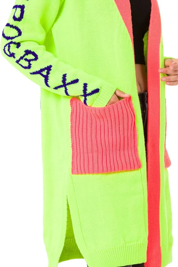 WP242 Neon Women's Tunic Length Cardigan